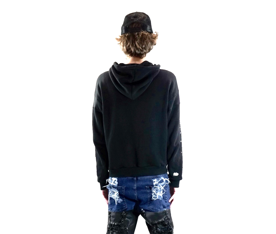 ROLLS ROSE HOODIE BLACK - obrazek 3