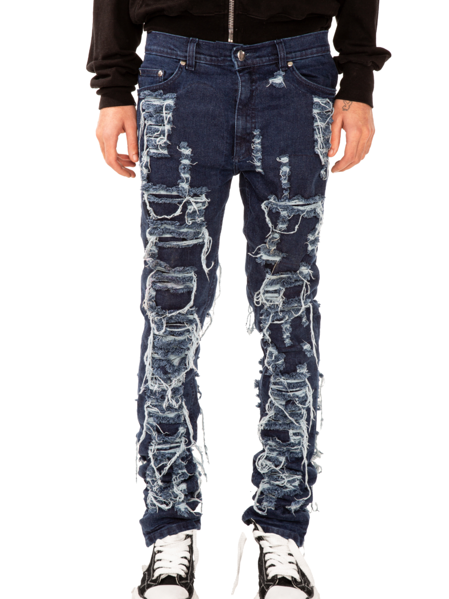 DISTRESSED DENIM BLUE