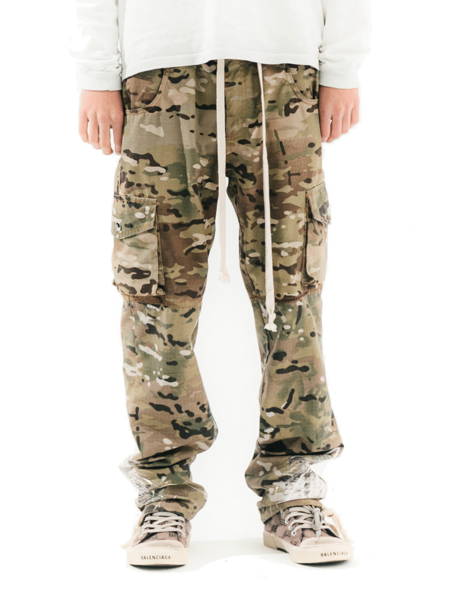 DOUBLE CAMO CARGO PANTS