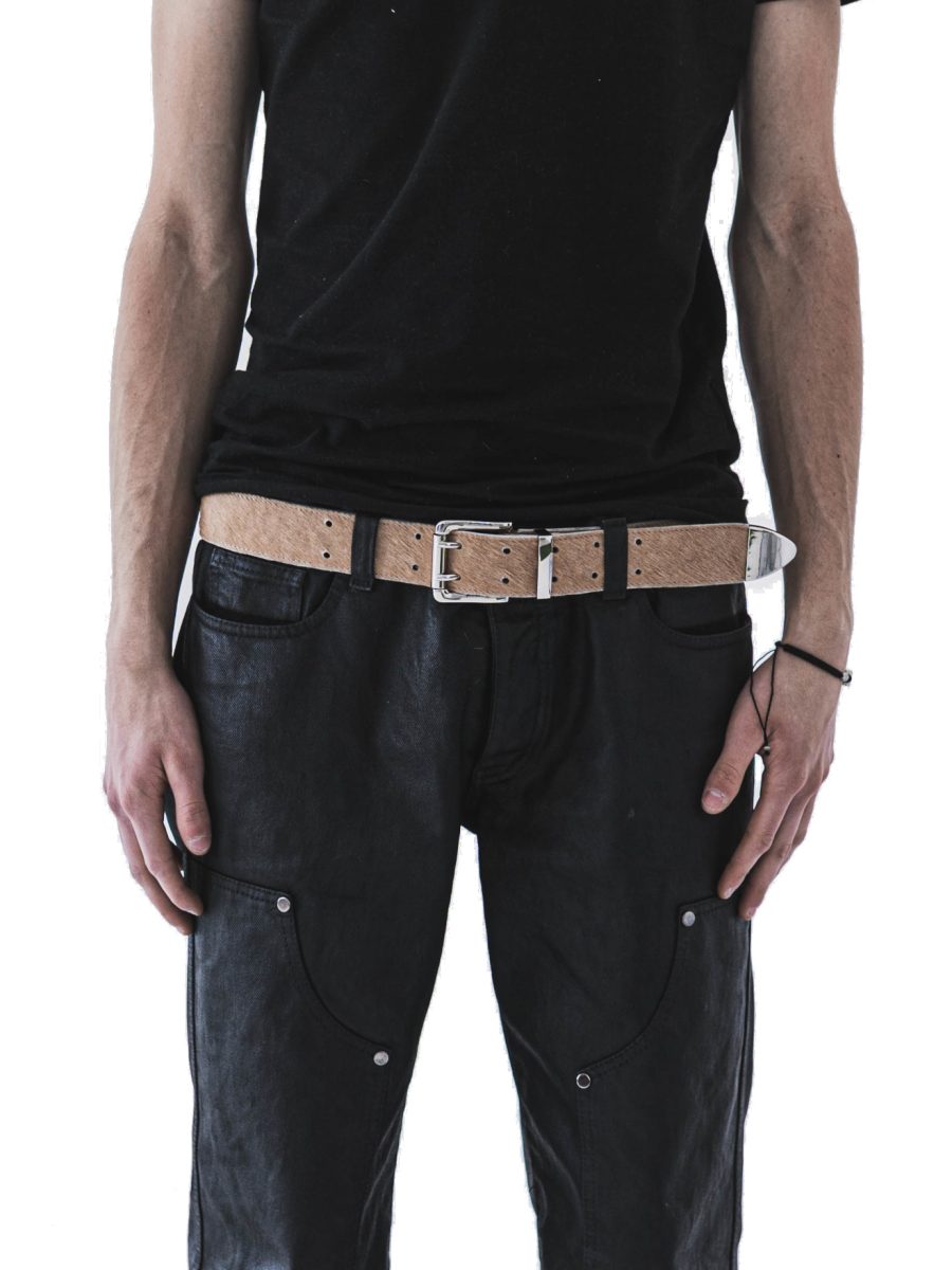LEATHER COW / BEIGE BELT