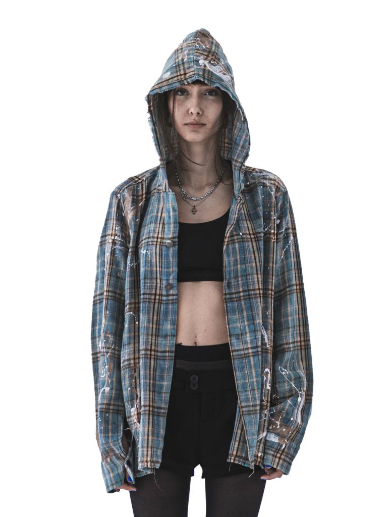 BLUE PAINTED FLANEL SHIRT