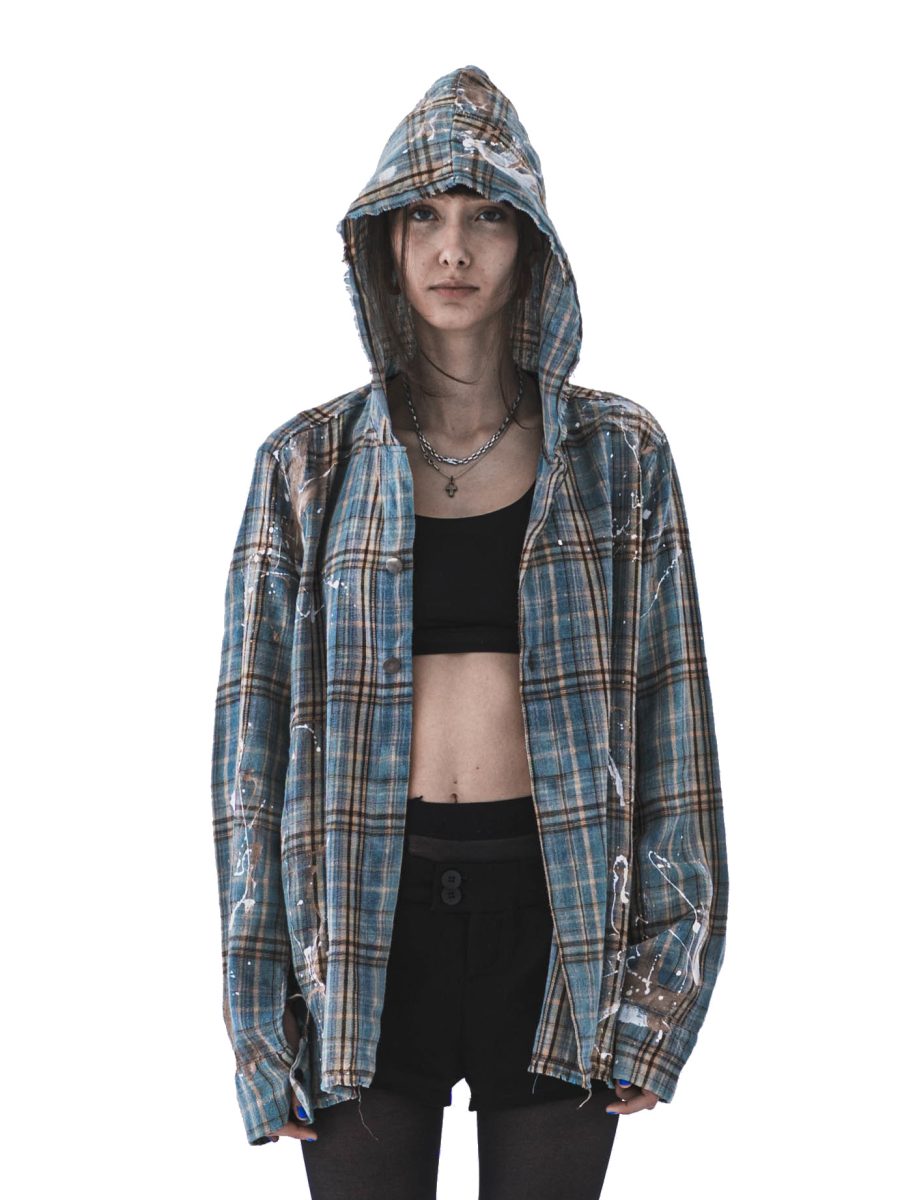 BLUE PAINTED FLANEL SHIRT