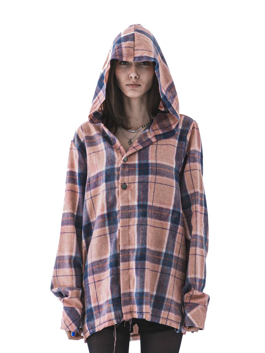 PINK DISCOLOURED FLANEL SHIRT