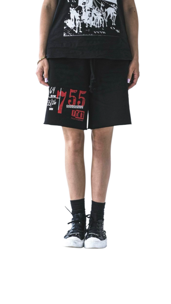 755 TICKET SHORTS BLACK